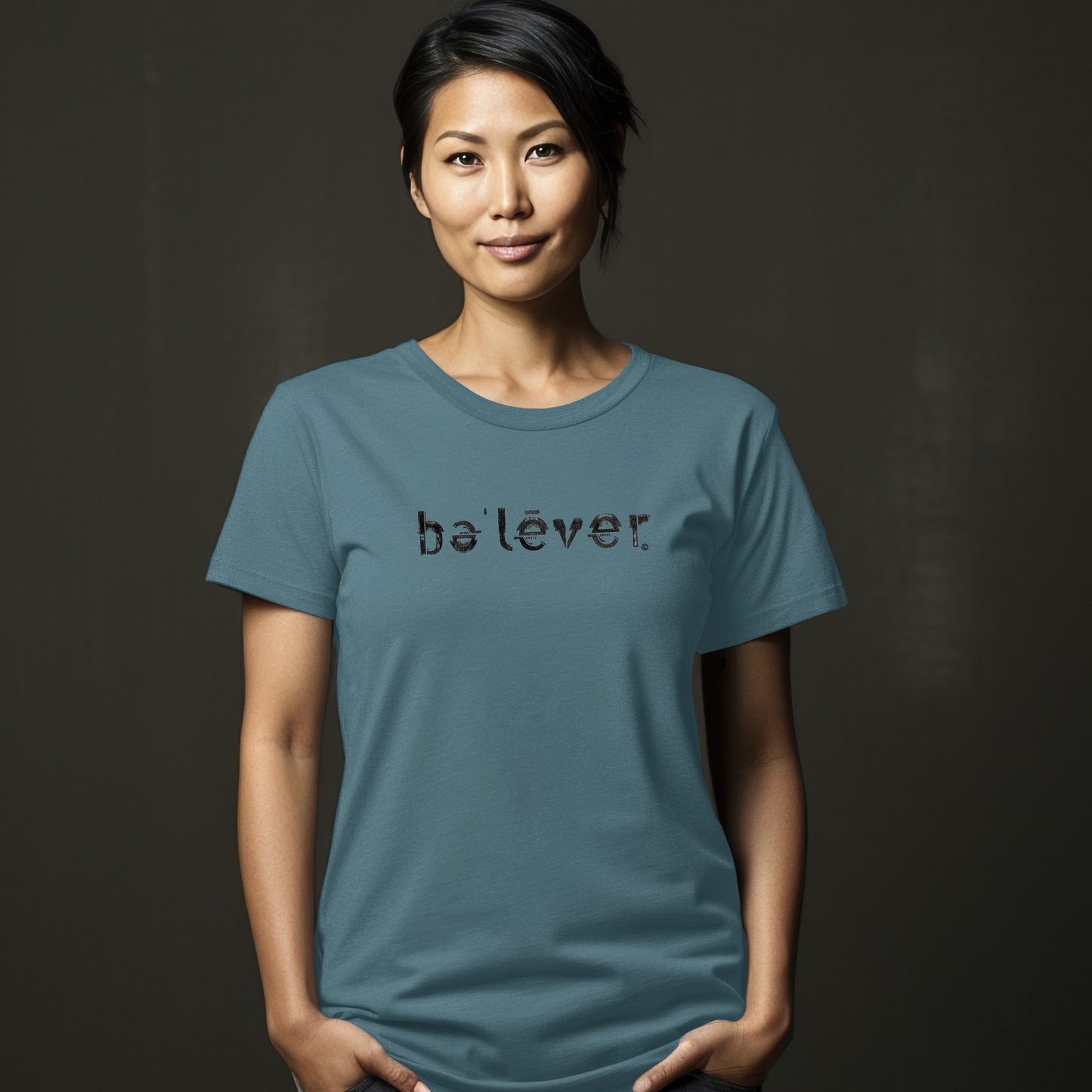 Short Sleeve T-Shirt - believer - Black Design