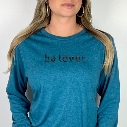 Long Sleeve T-Shirt - believer - Black Design