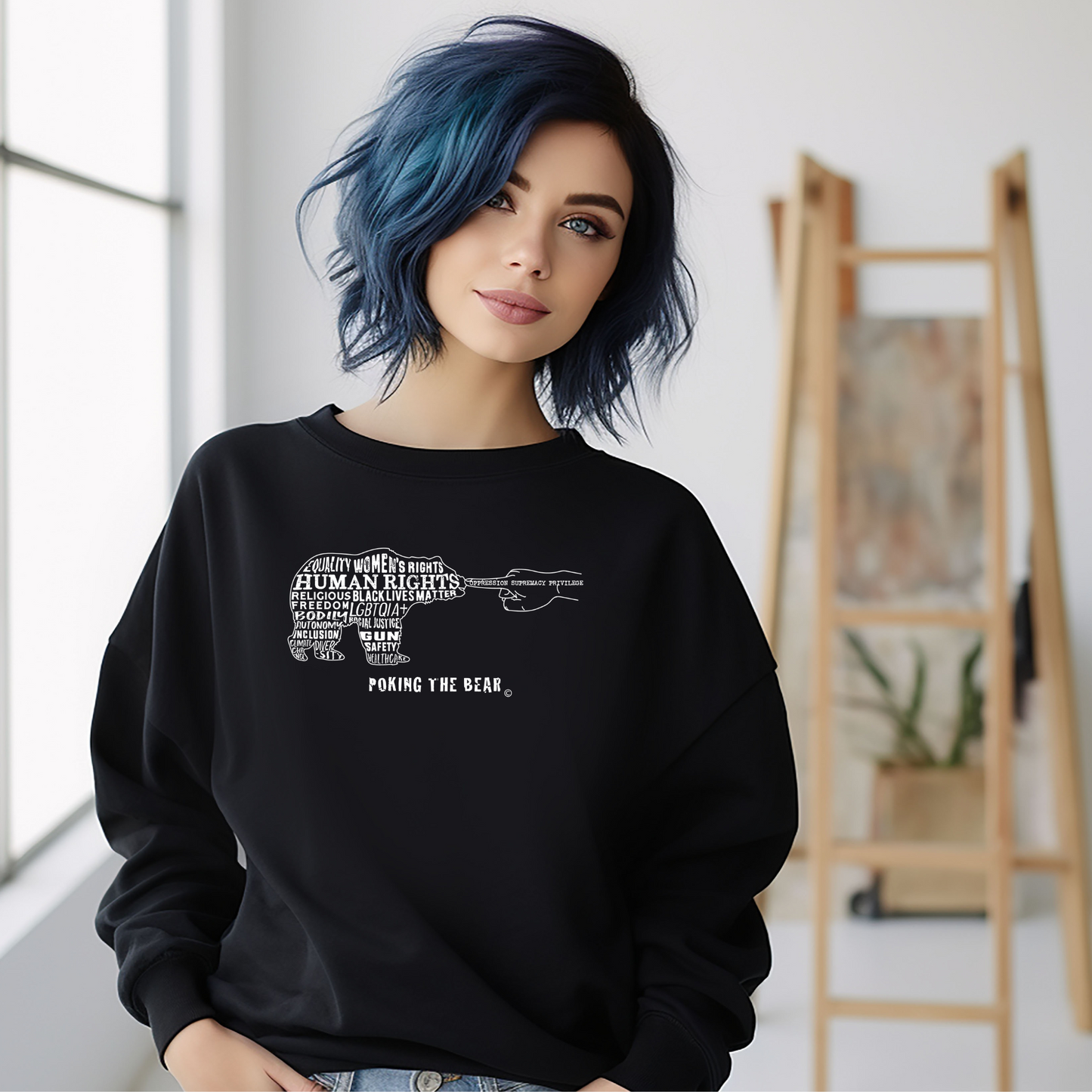 Classic Sweatshirt - Poking the Bear - White Design