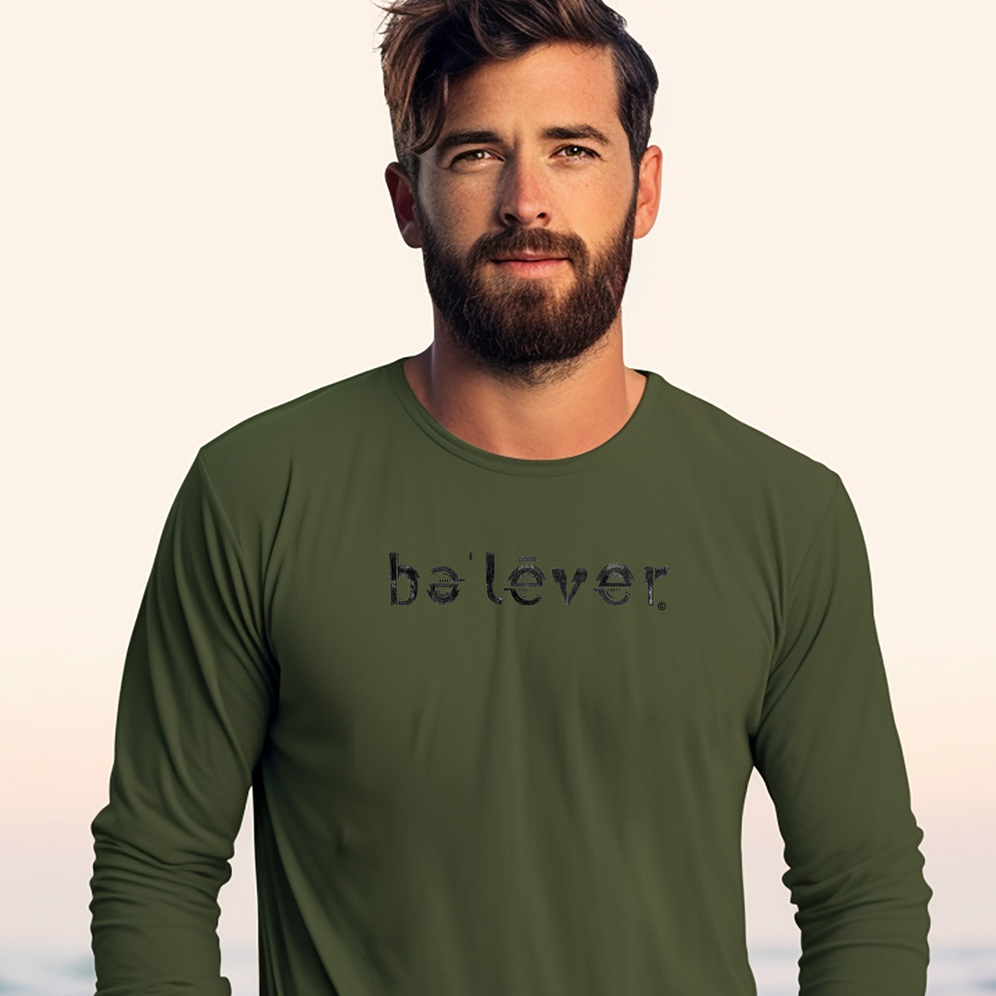 Long Sleeve T-Shirt - believer - Black Design