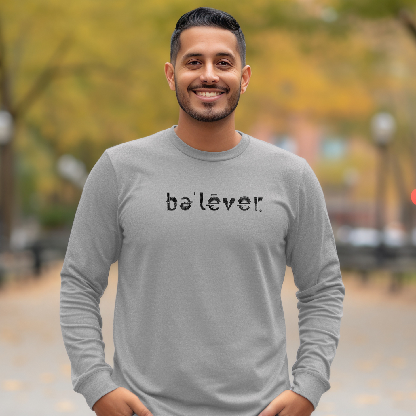 Long Sleeve T-Shirt - believer - Black Design