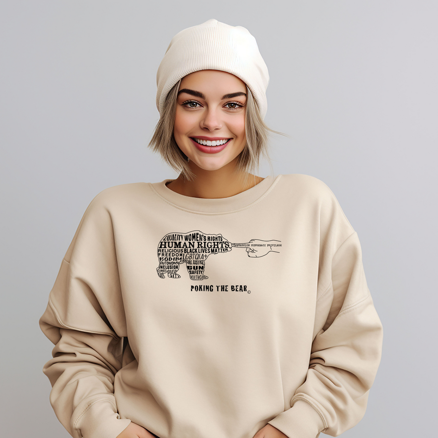 Classic Sweatshirt - Poking the Bear - Black Design