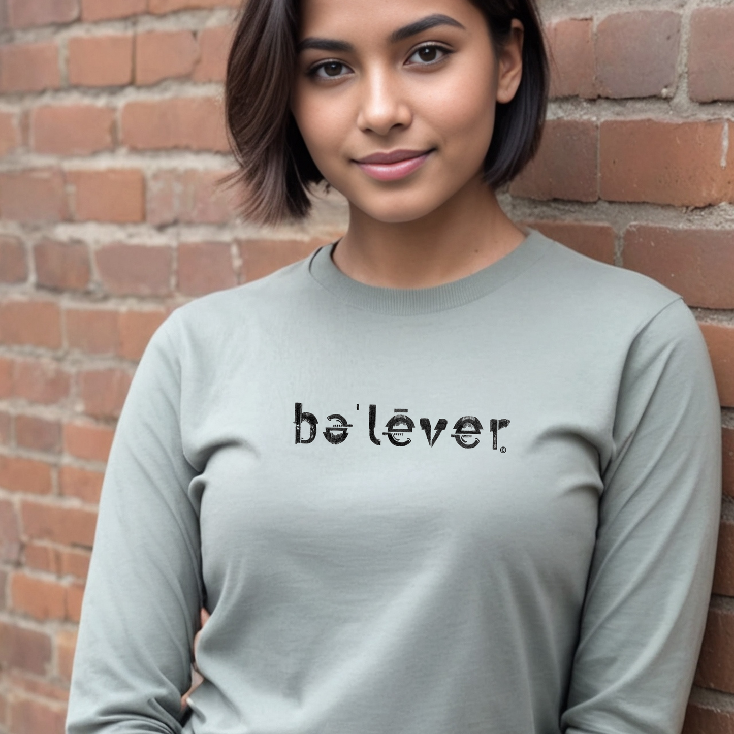 Long Sleeve T-Shirt - believer - Black Design