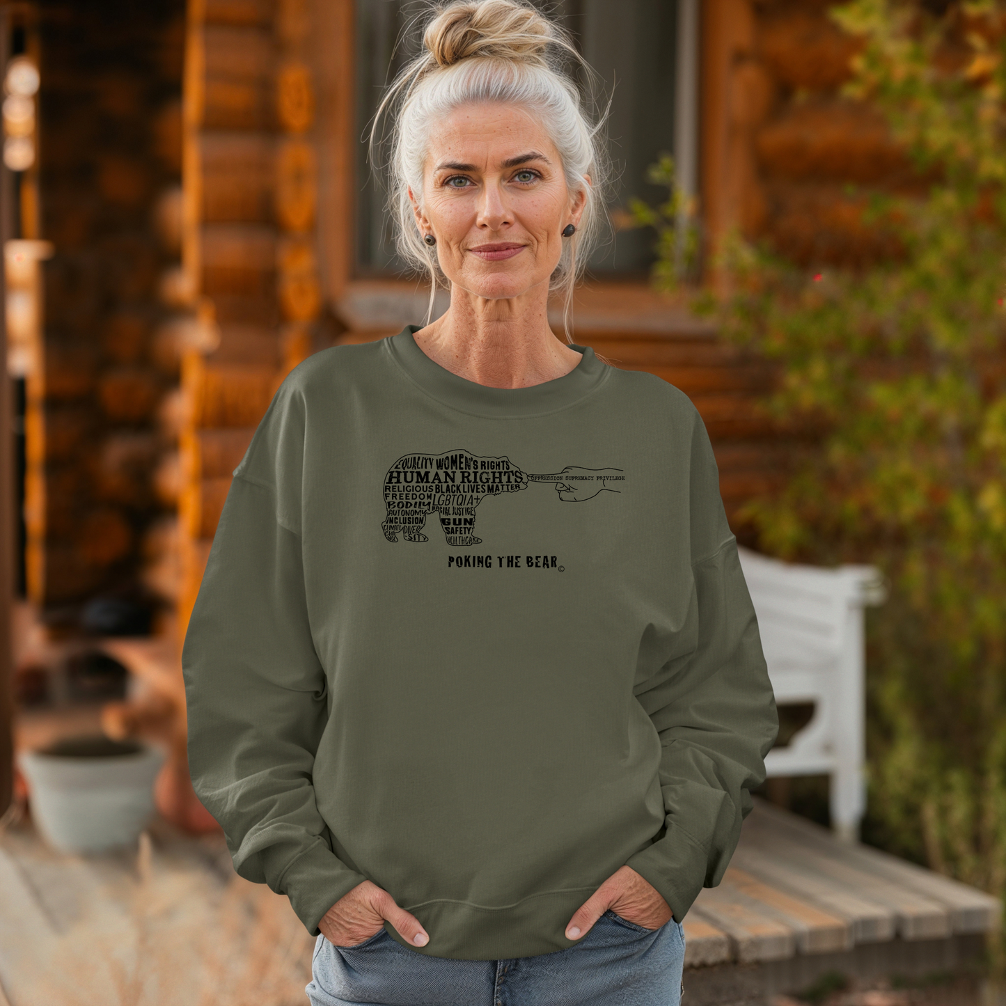 Classic Sweatshirt - Poking the Bear - Black Design