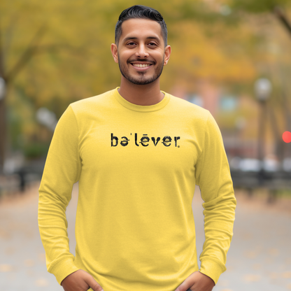 Long Sleeve T-Shirt - believer - Black Design