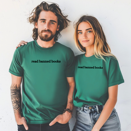 Short Sleeve T-Shirt - Read Banned Books - Black Design