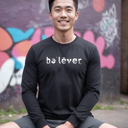 Long Sleeve T-Shirt - believer - White Design