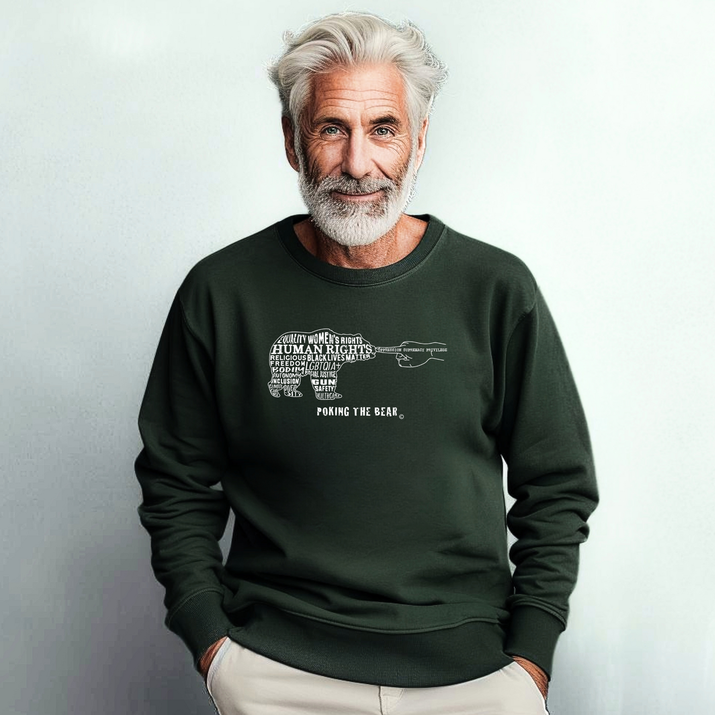 Classic Sweatshirt - Poking the Bear - White Design