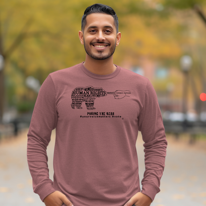 Long Sleeve T-Shirt - Poking the Bear - Black Design with Hashtags