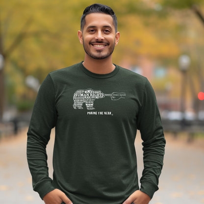 Long Sleeve T-Shirt - Poking the Bear - White Design