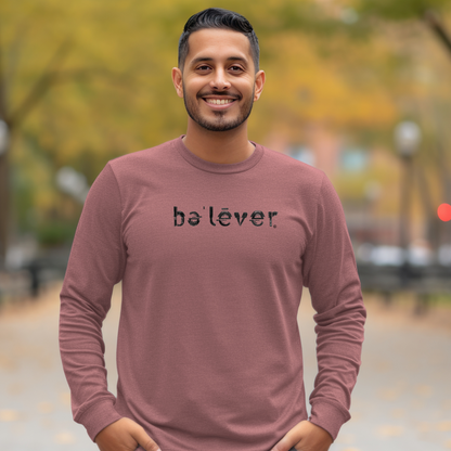 Long Sleeve T-Shirt - believer - Black Design