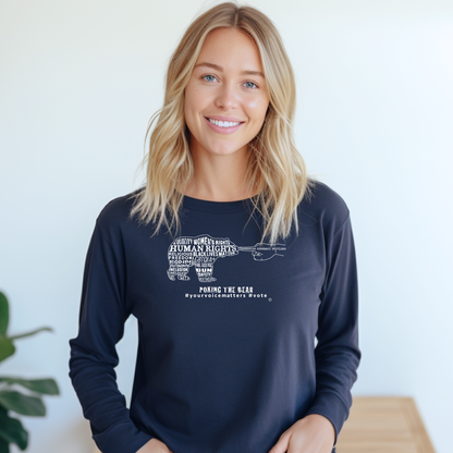 Long Sleeve T-Shirt - Poking the Bear - White Design with Hashtags