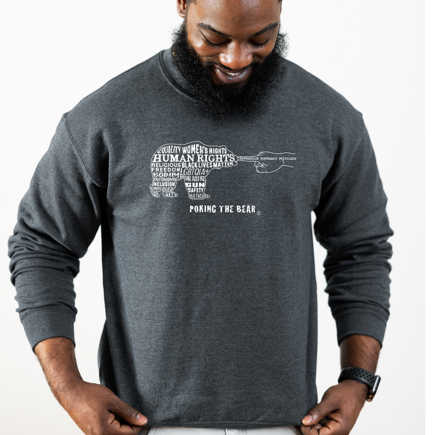 Classic Sweatshirt - Poking the Bear - White Design