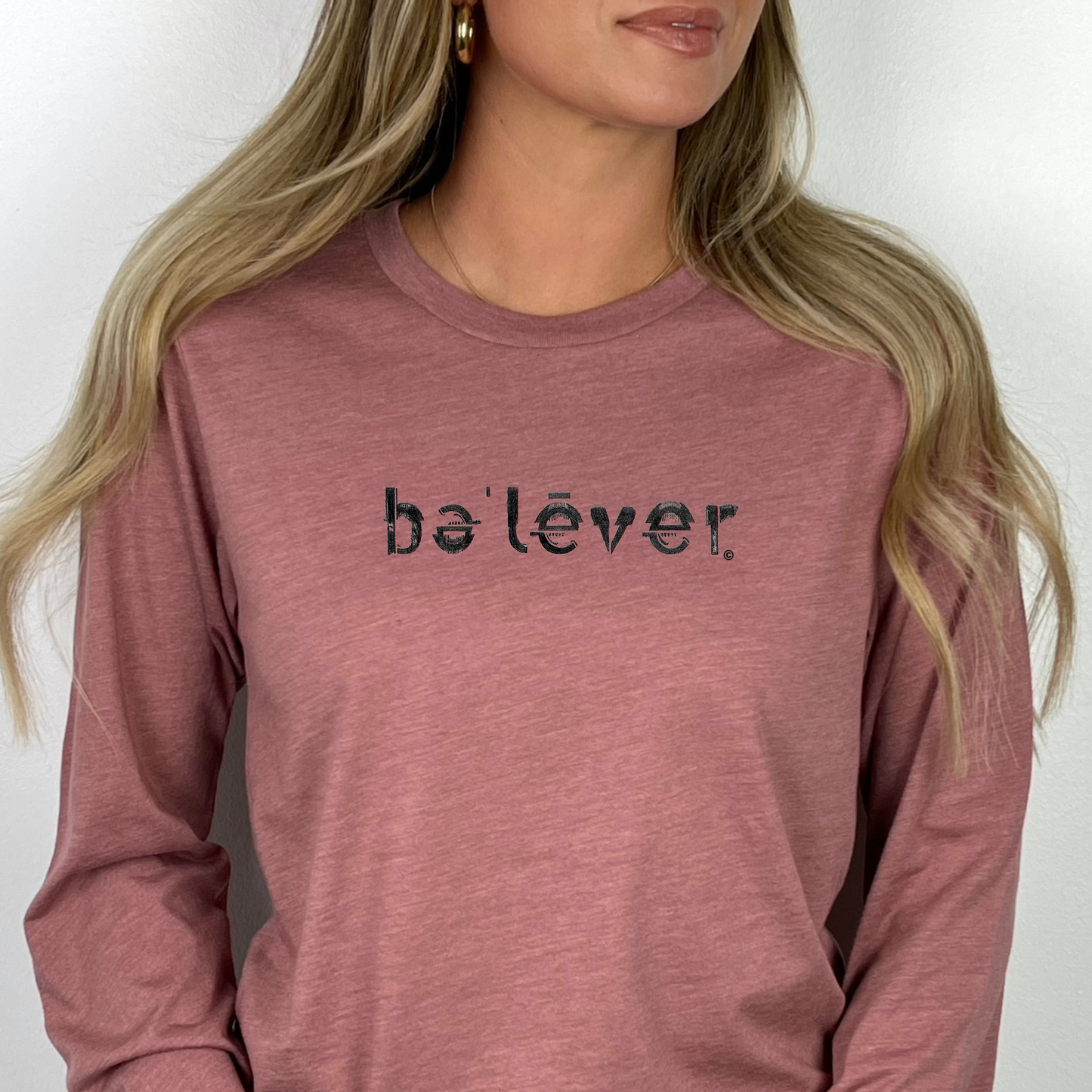 Long Sleeve T-Shirt - believer - Black Design