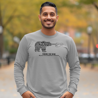 Long Sleeve T-Shirt - Poking the Bear - Black Design with Hashtags