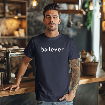 Short Sleeve T-Shirt - believer - White Design