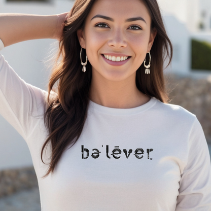 Long Sleeve T-Shirt - believer - Black Design