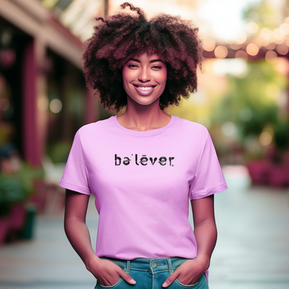 Short Sleeve T-Shirt - believer - Black Design