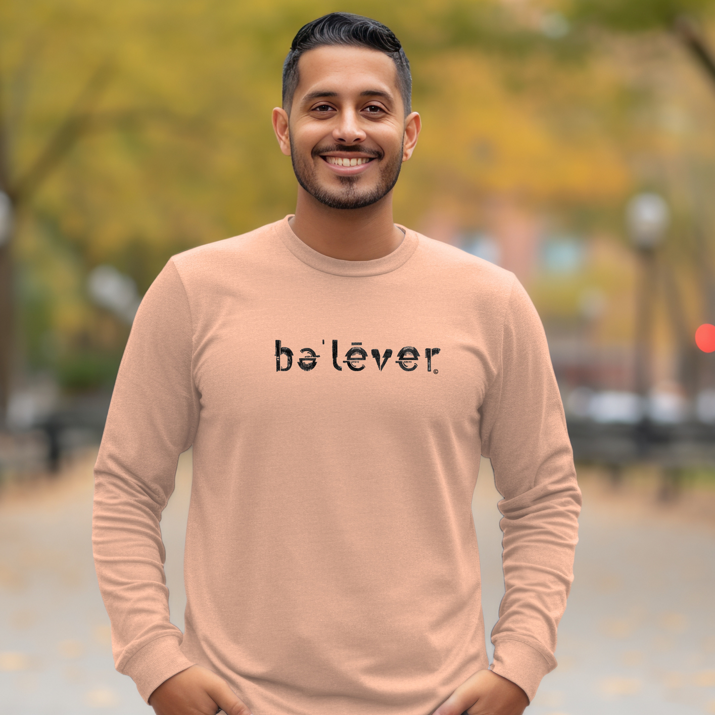 Long Sleeve T-Shirt - believer - Black Design