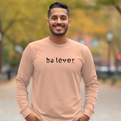 Long Sleeve T-Shirt - believer - Black Design