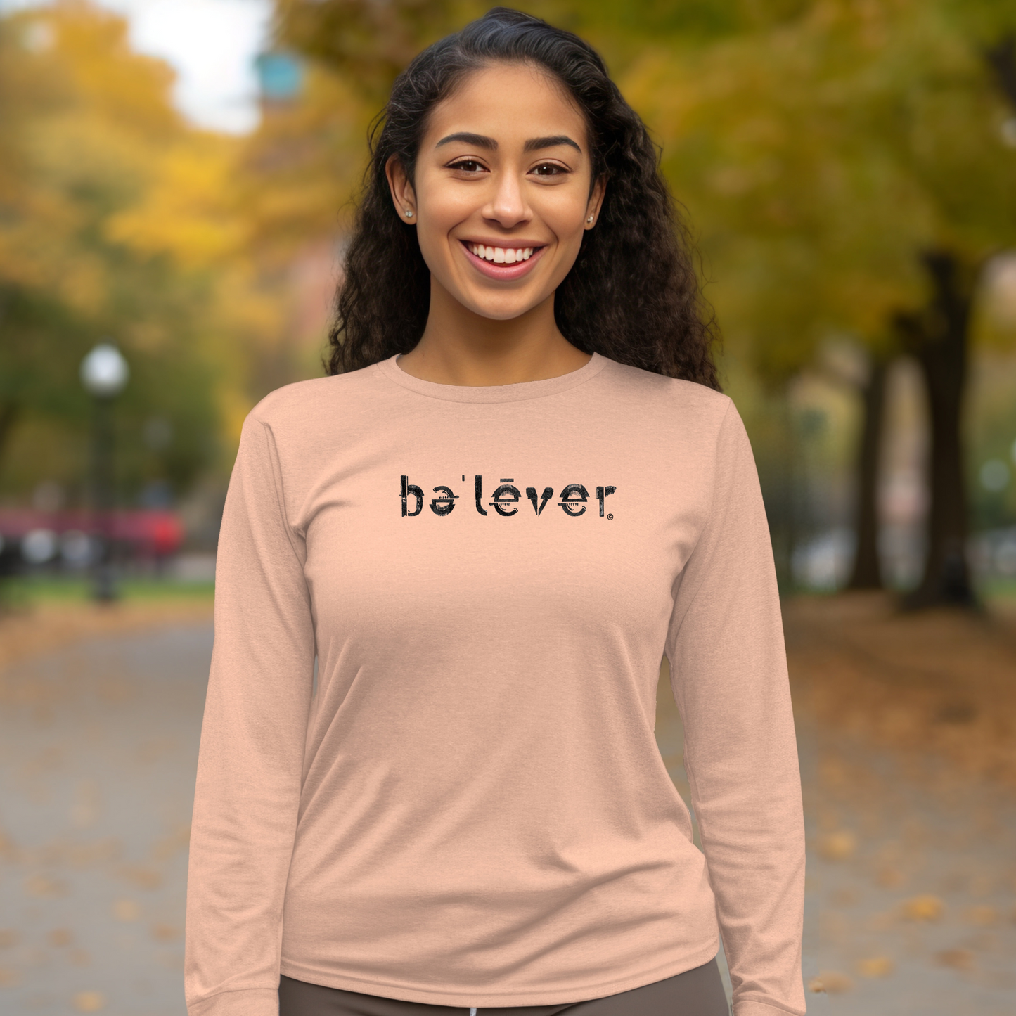 Long Sleeve T-Shirt - believer - Black Design