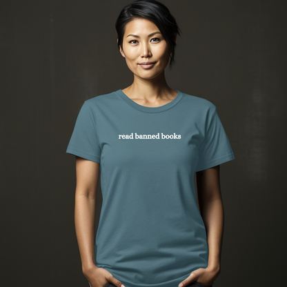 Short Sleeve T-Shirt - Read Banned Books - White Design