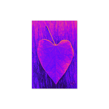 Leaf Greeting Card - Blank Inside - Purple Design