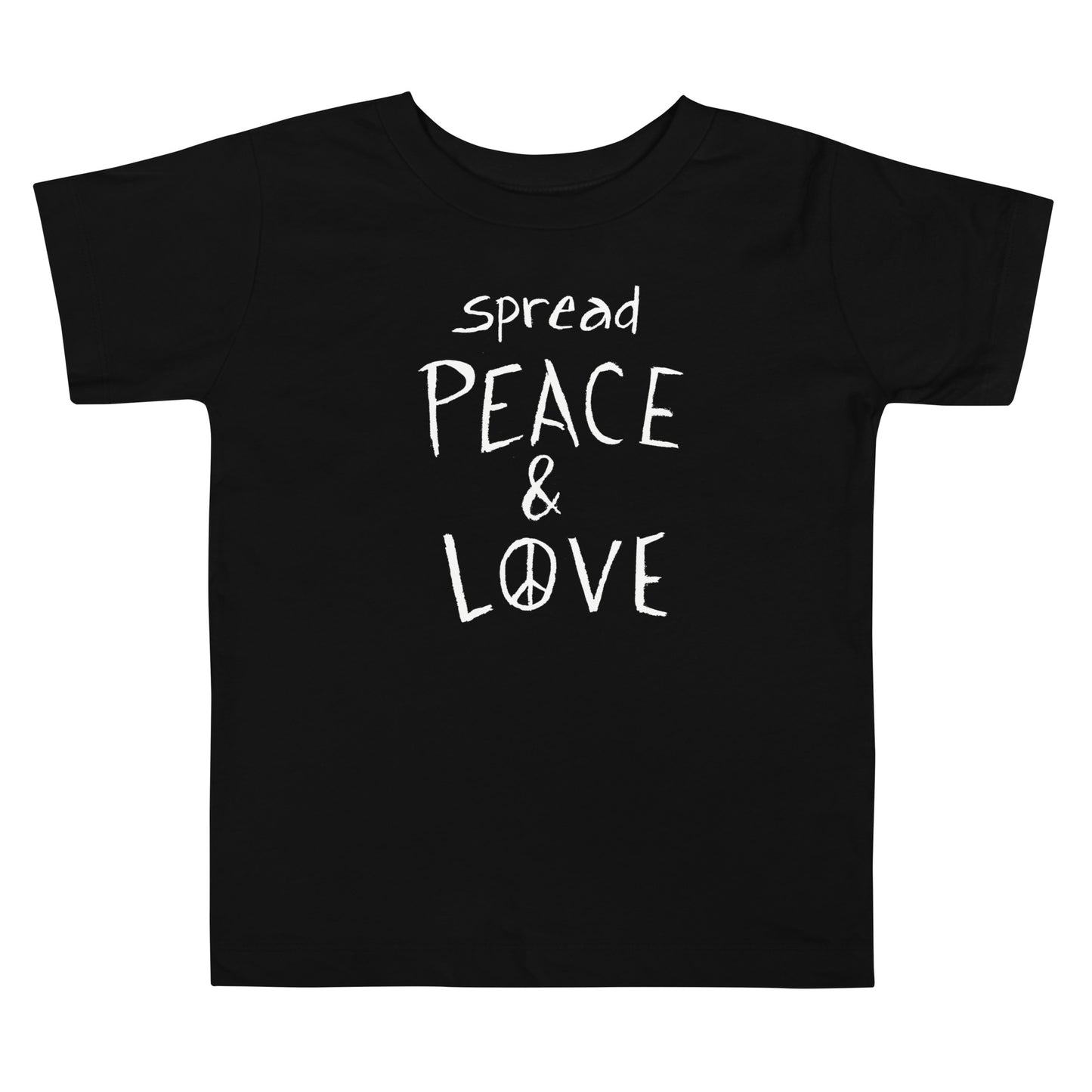 Toddler Short Sleeve T-Shirt - Spread Peace & Love - White Design