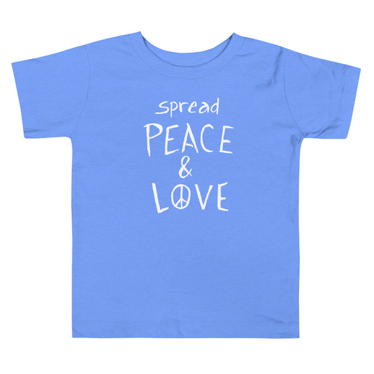 Toddler Short Sleeve T-Shirt - Spread Peace & Love - White Design