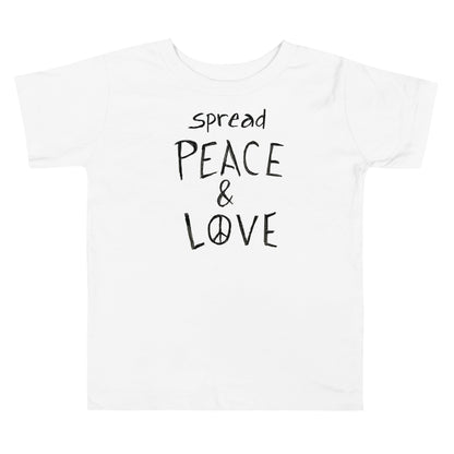 Toddler Short Sleeve T-Shirt - Spread Peace & Love - Black Design