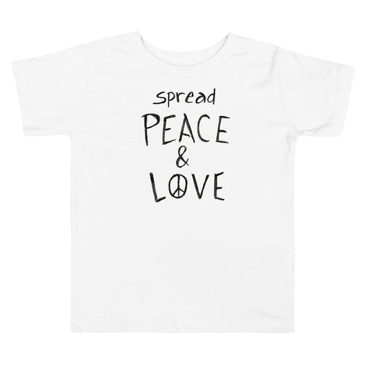 Toddler Short Sleeve T-Shirt - Spread Peace & Love - Black Design