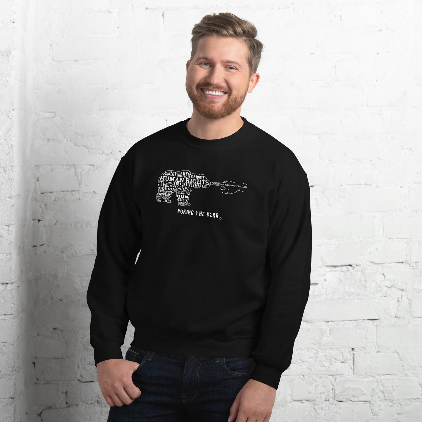 Classic Sweatshirt - Poking the Bear - White Design