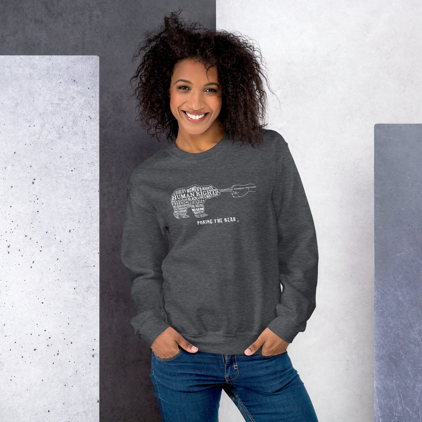 Classic Sweatshirt - Poking the Bear - White Design