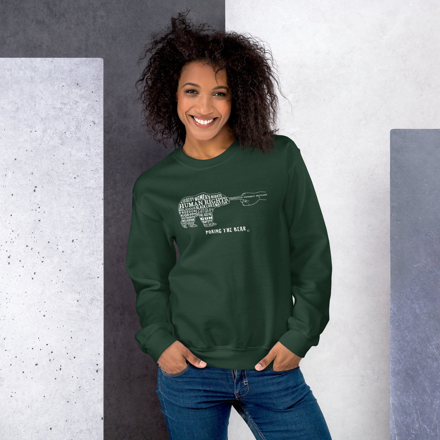 Classic Sweatshirt - Poking the Bear - White Design