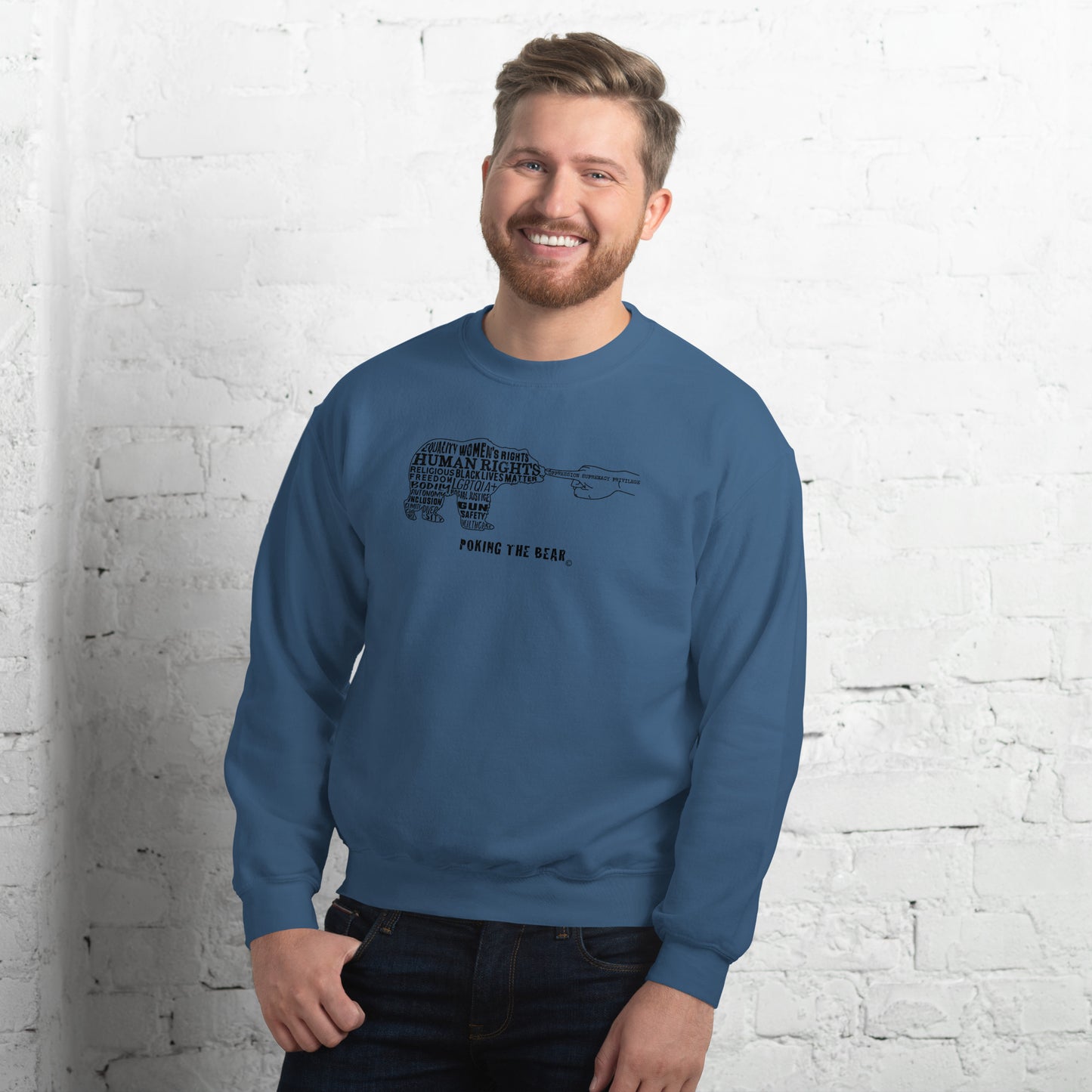 Classic Sweatshirt - Poking the Bear - Black Design