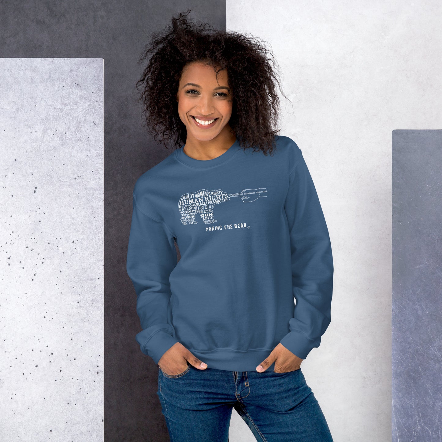 Classic Sweatshirt - Poking the Bear - White Design