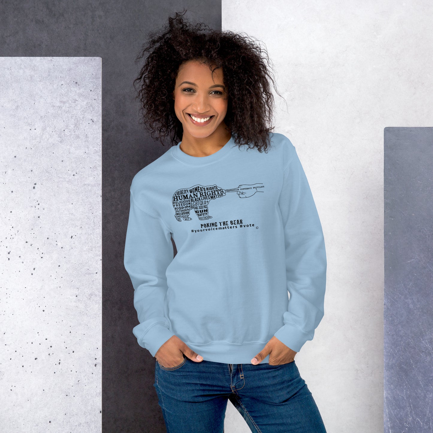 Classic Sweatshirt - Poking the Bear - Black Design with Hashtags