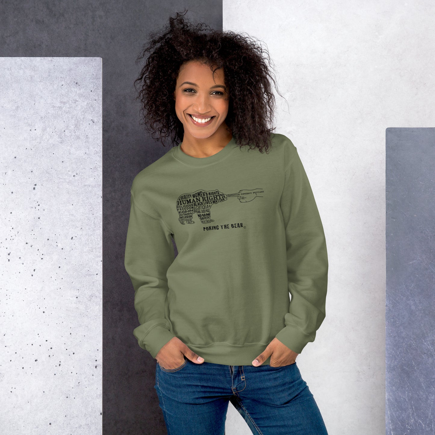 Classic Sweatshirt - Poking the Bear - Black Design