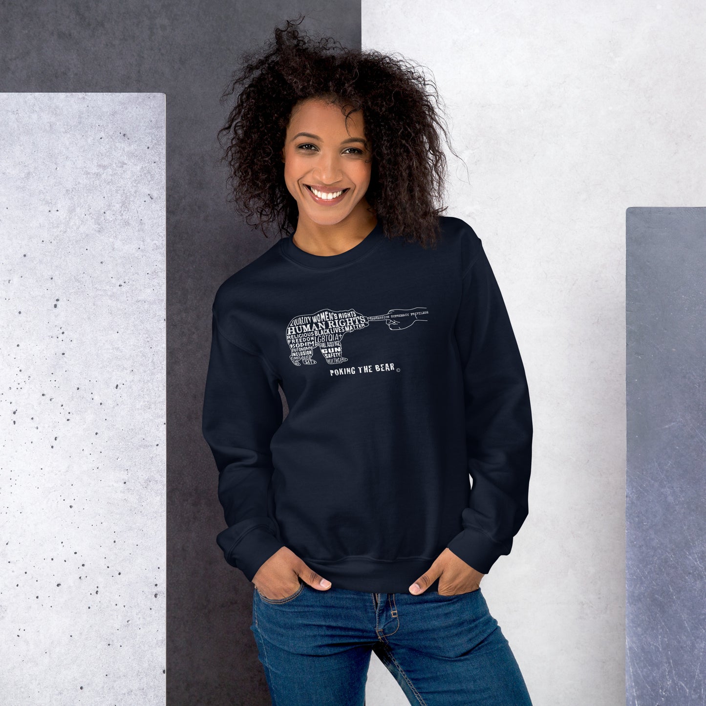 Classic Sweatshirt - Poking the Bear - White Design