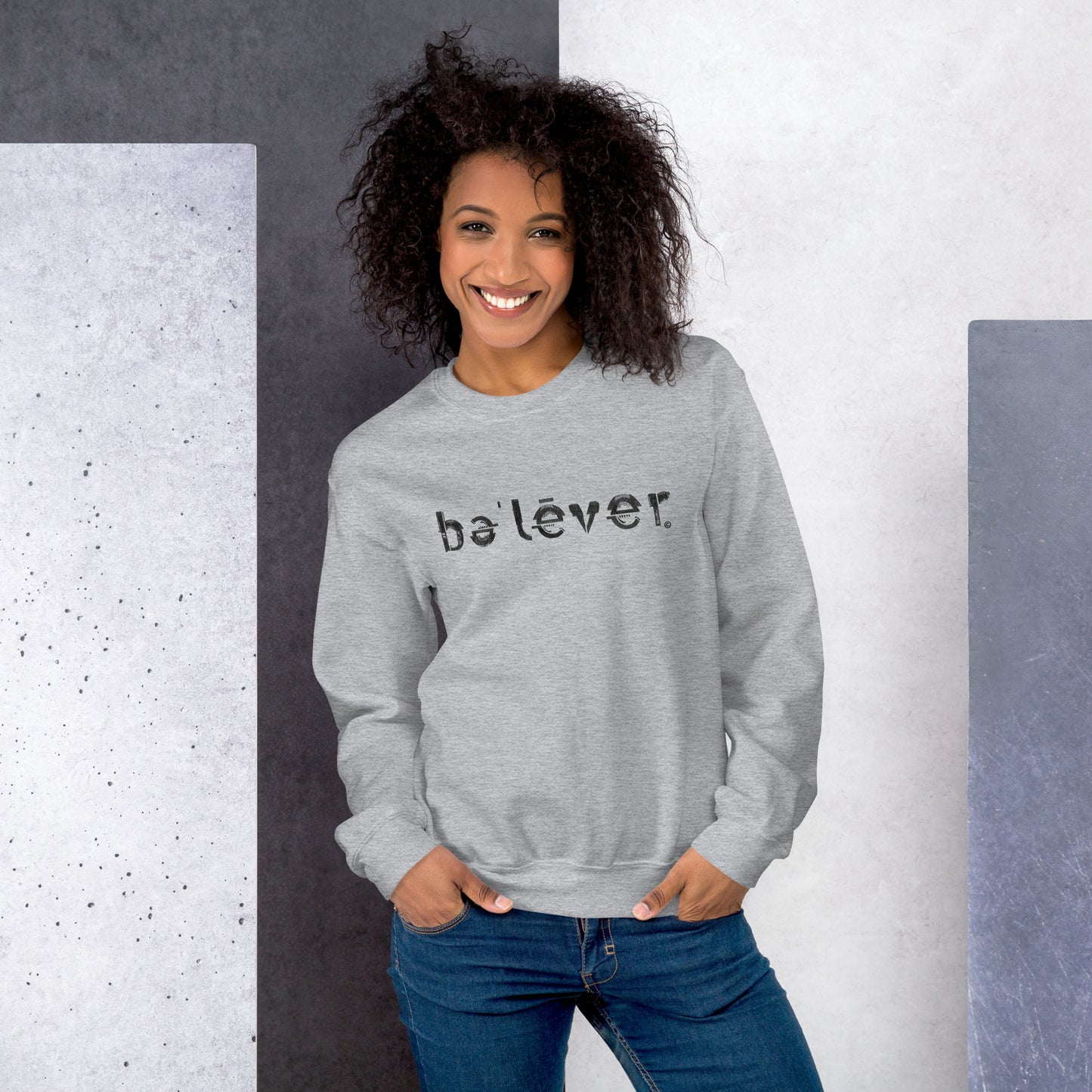 Classic Sweatshirt - believer - Black Design