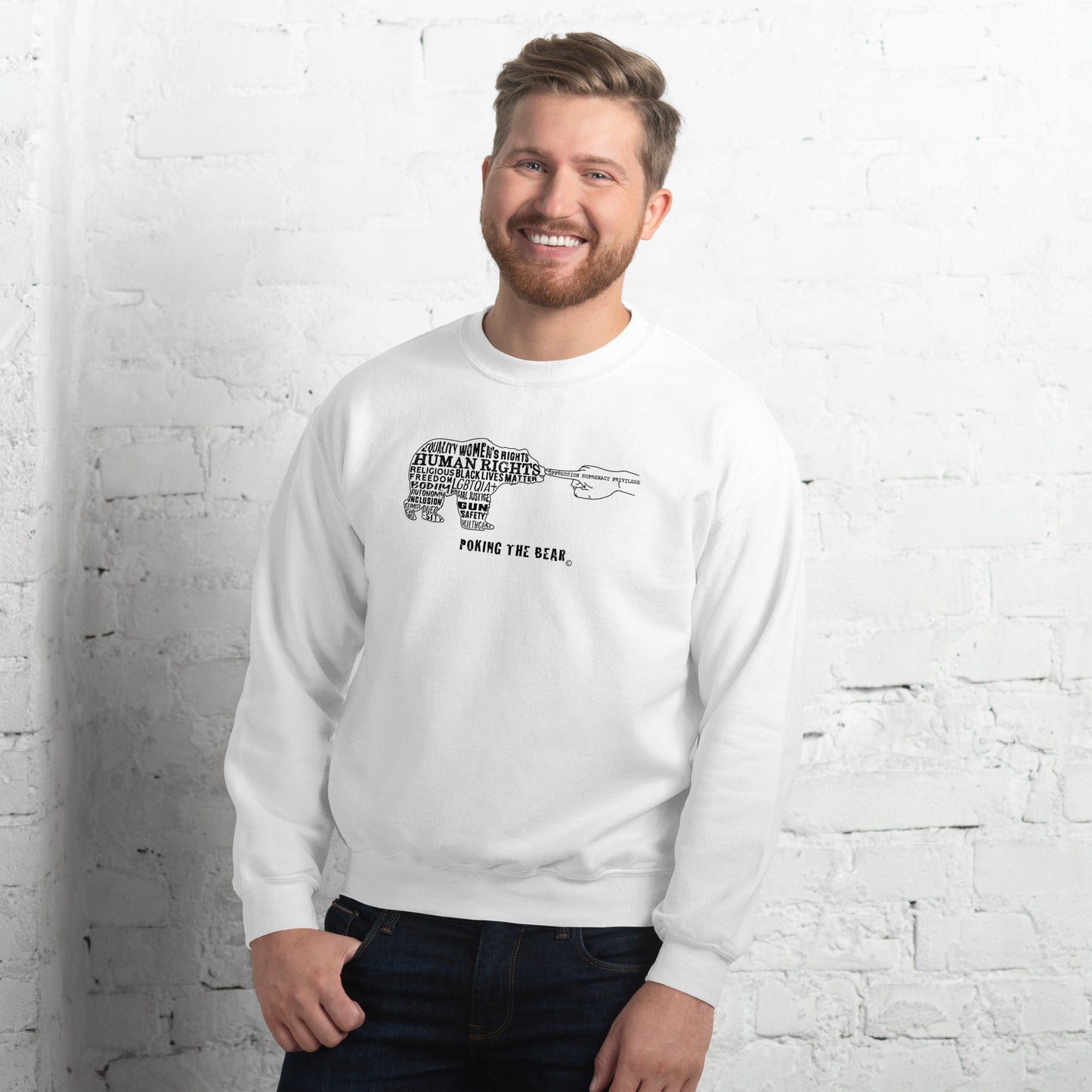 Classic Sweatshirt - Poking the Bear - Black Design