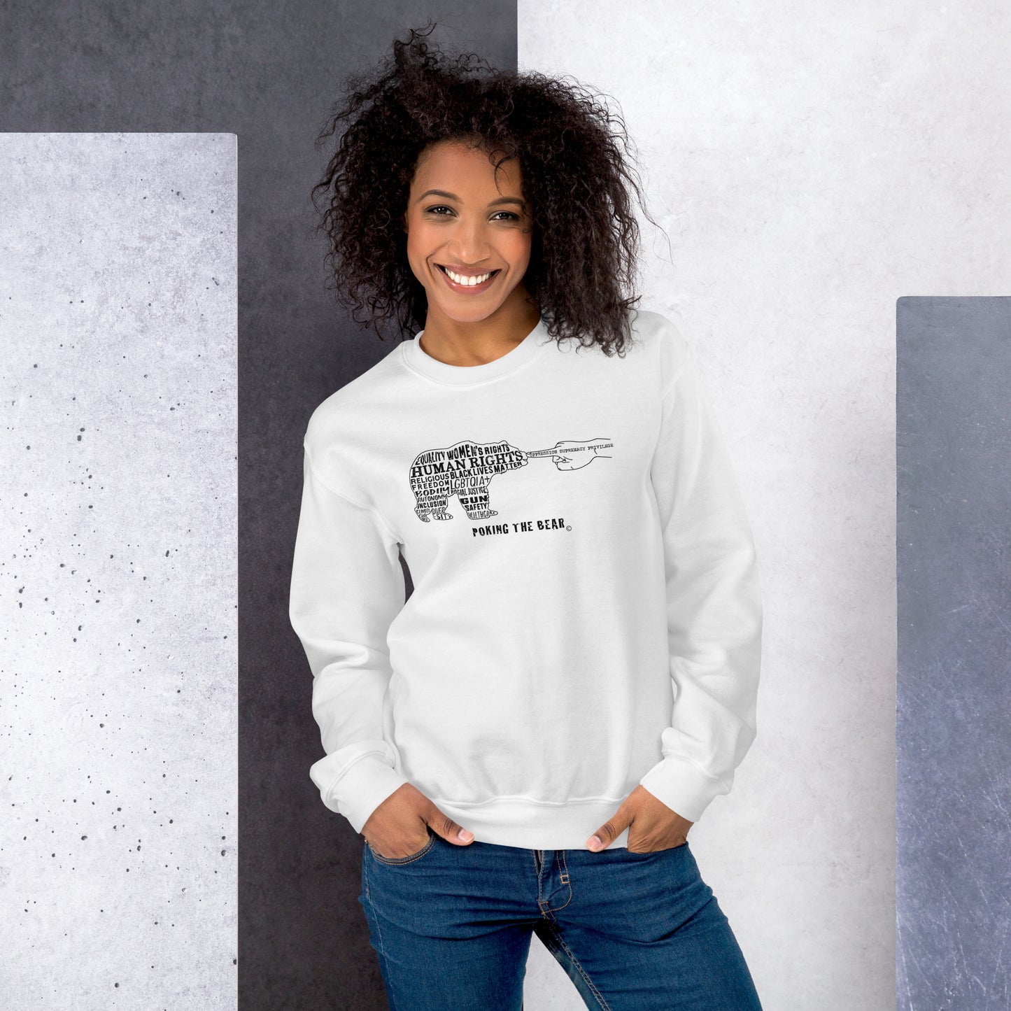 Classic Sweatshirt - Poking the Bear - Black Design