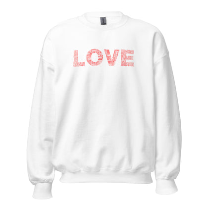 Classic Sweatshirt - Love & Peace - Red on White