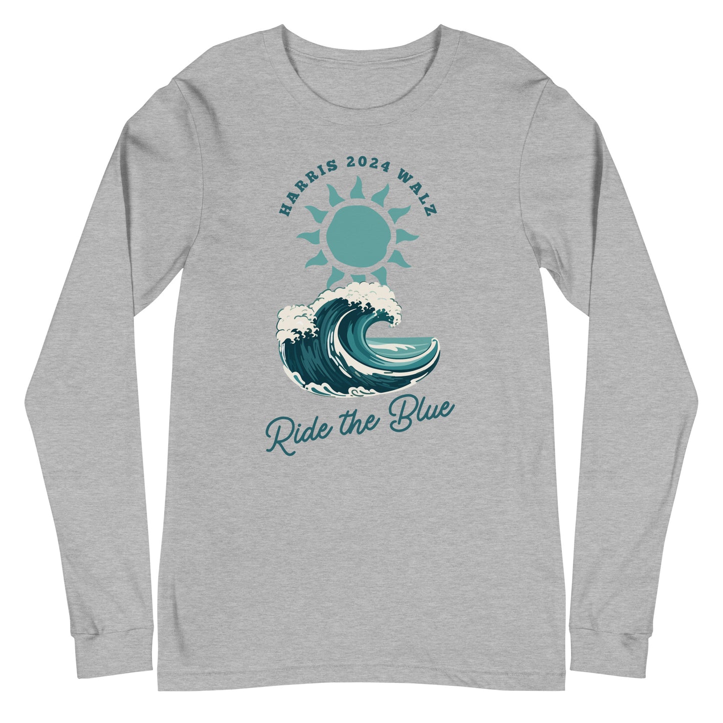 Long Sleeve T-Shirt - Ride the Blue - Blue Design