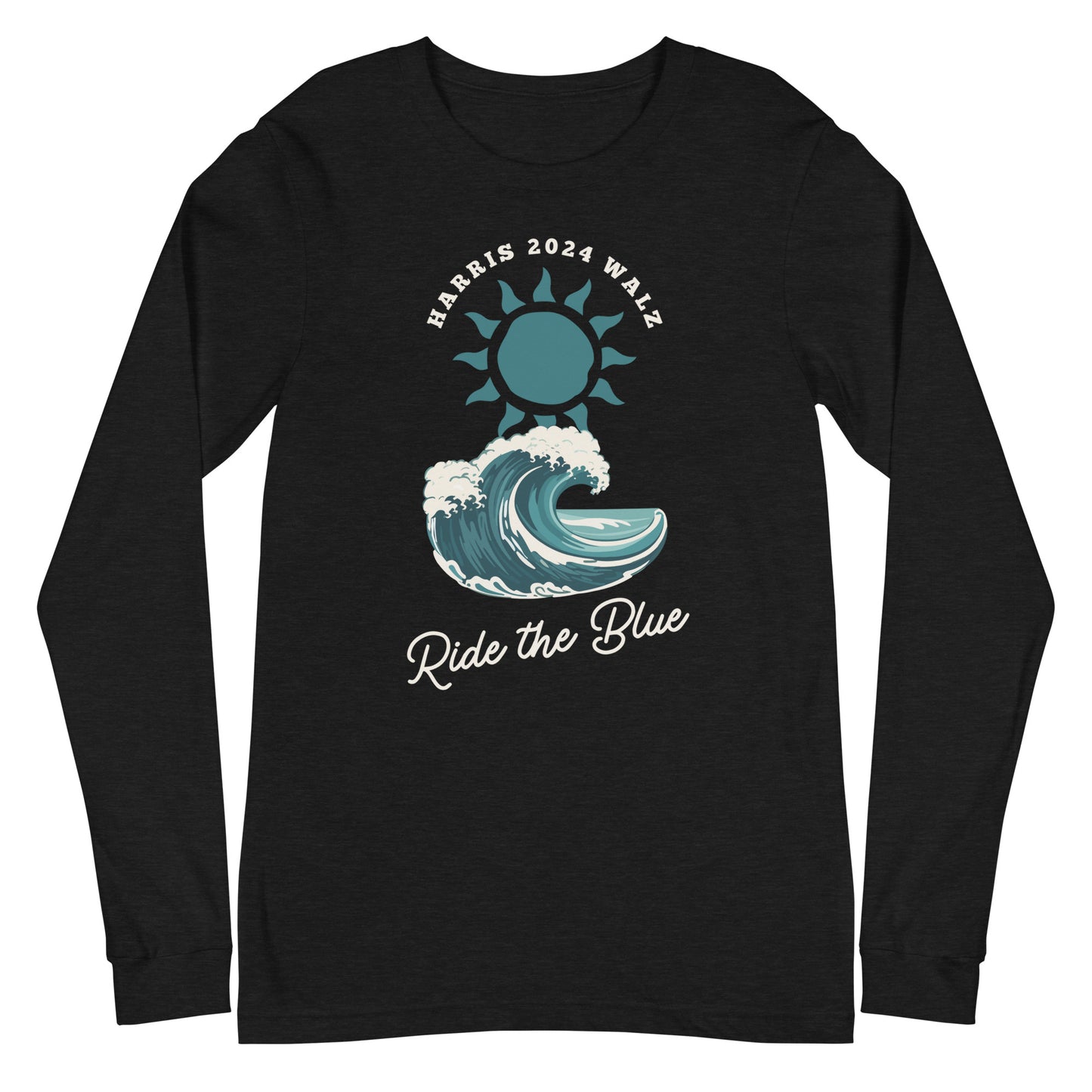 Long Sleeve T-Shirt - Ride the Blue - White Design