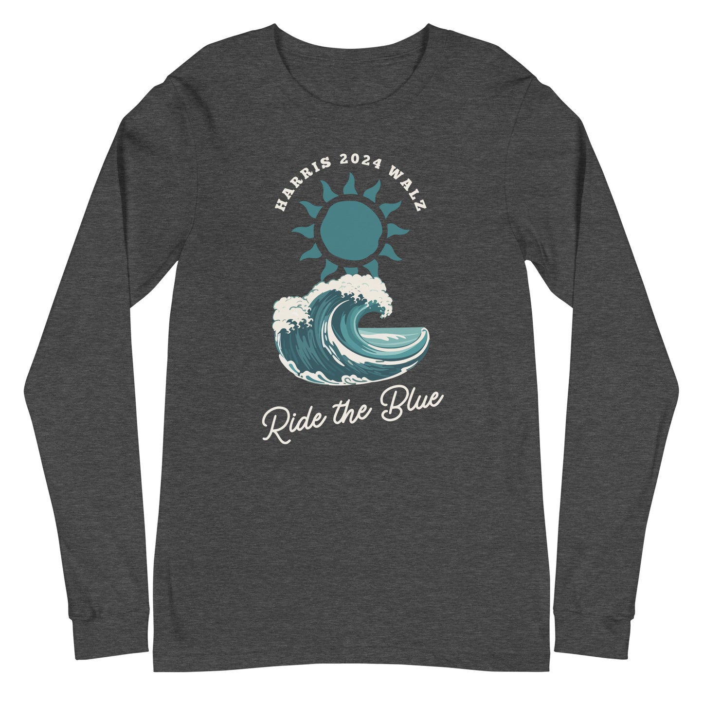 Long Sleeve T-Shirt - Ride the Blue - White Design