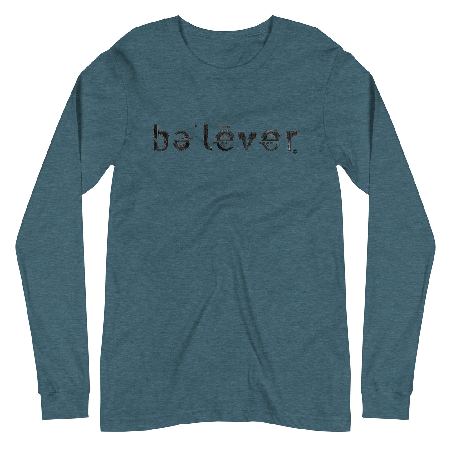 Long Sleeve T-Shirt - believer - Black Design