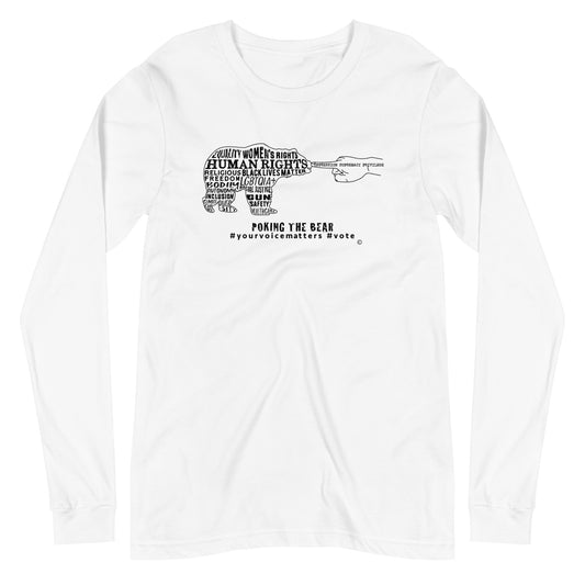 Long Sleeve T-Shirt - Poking the Bear - Black Design with Hashtags