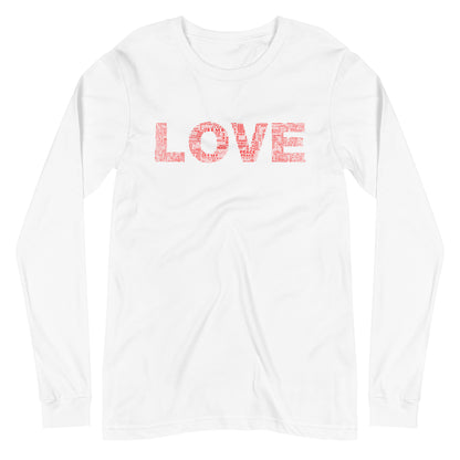 Long Sleeve T-Shirt - Love & Peace - Red on White