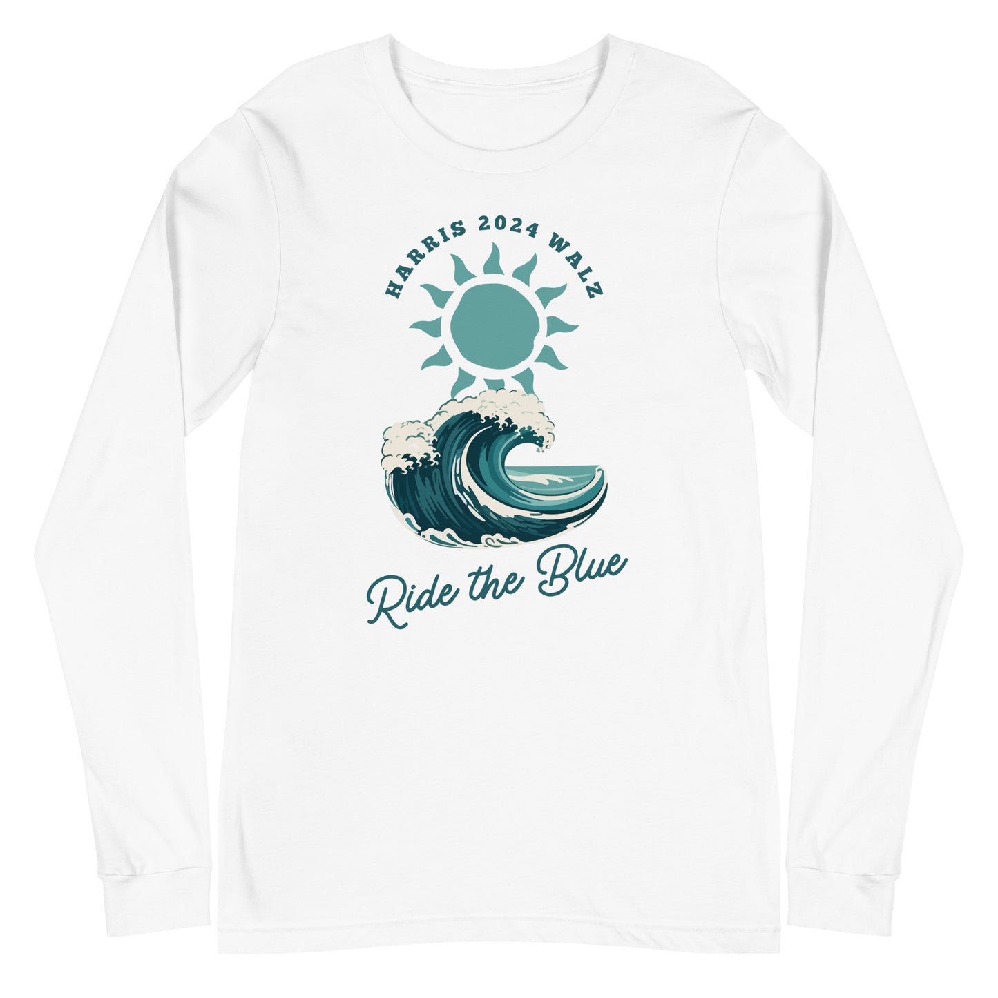 Long Sleeve T-Shirt - Ride the Blue - Blue Design